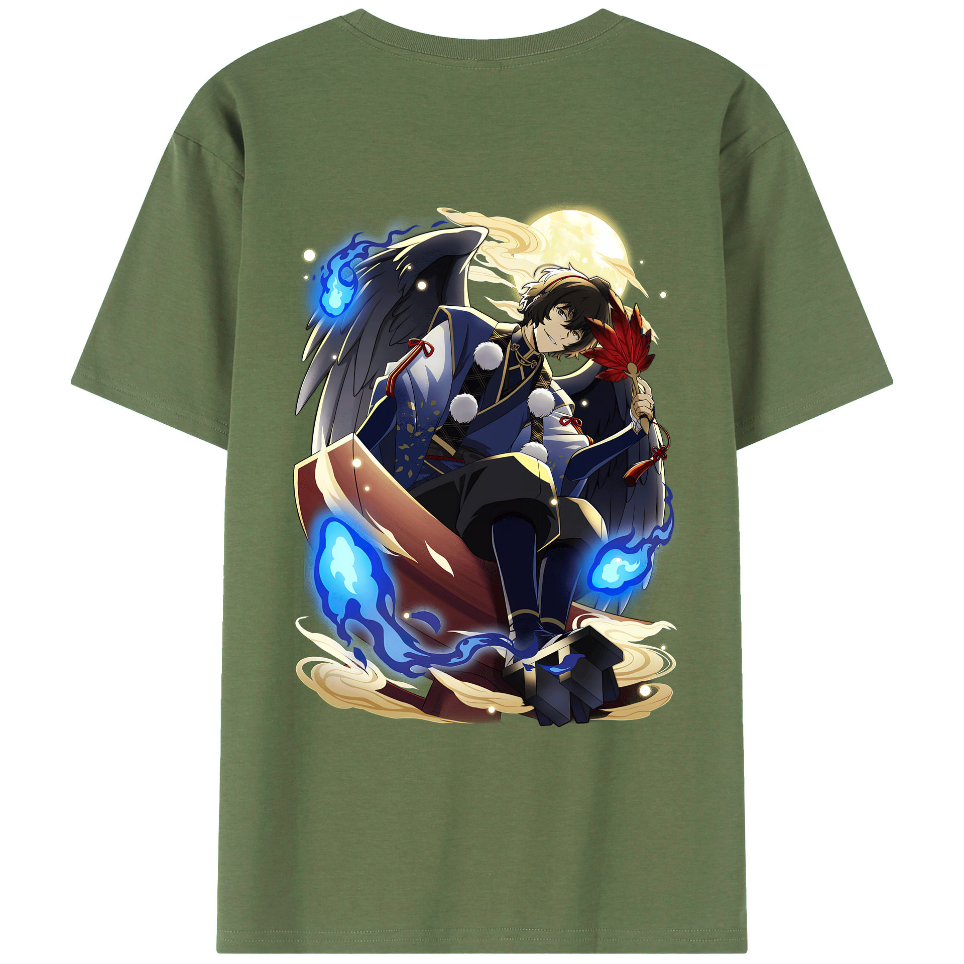 （画像用） 文豪ストレイドッグス Bungo Stray Dogs 綿100％ メンズ半袖Tシャツ（バックプリント） 通気性